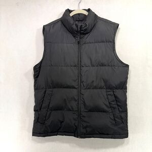 Lands End Vest Men L Black Down Puffer Outdoor Active Feathers Streetwear Warm